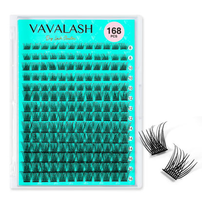 Picture of VAVALASH DIY Lash Extension 168 PCS Individual Lash Clusters Light and Soft Faux Mink Slik Wispy Clusters Lashes Easy Full Eyelash Extensions DIY at Home (V02, D Curl-8-16MIX)