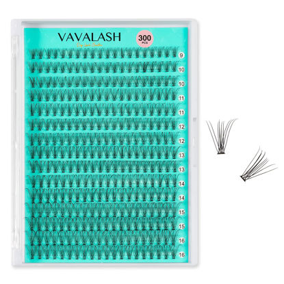 Picture of VAVALASH Lash Clusters 10D 0.07-D-9-16MM 300Pcs DIY Eyelash Extension 10D 20D 30D 40D 50D Individual Cluster Lashes Faux Mink False Lashes DIY Lash Extension at Home 300PCS (10D-0.07-D,9-16MIX)