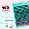 Picture of VAVALASH DIY Lash Extensions 280 PCS 40D Colored Individual Cluster Lashes D Curl Lash Clusters Faux Mink Slik Wispy False Lashes Easy Full Lash Extension DIY at Home (40D-0.07-D-9-16Mix Color)