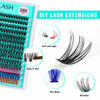 Picture of VAVALASH DIY Lash Extensions 280 PCS 40D Colored Individual Cluster Lashes D Curl Lash Clusters Faux Mink Slik Wispy False Lashes Easy Full Lash Extension DIY at Home (40D-0.07-D-9-16Mix Color)