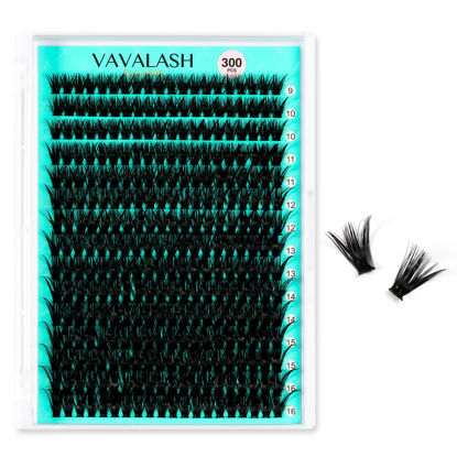 Picture of VAVALASH Lash Clusters 50D-0.07-D-9-16MM 300Pcs DIY Eyelash Extension 10D 20D 30D 40D 50D Individual Cluster Lashes Faux Mink False Lashes DIY Lash Extensions at Home 300PCS (50D-0.07-D,9-16MIX)