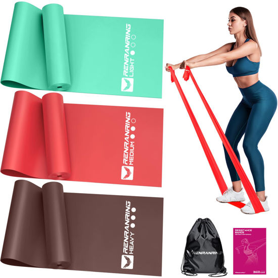 Picture of Resistance Bands for Working Out, Exercise Bands for Physical Therapy, Stretch, Recovery, Pilates, Rehab, Strength Training and Yoga Starter Set