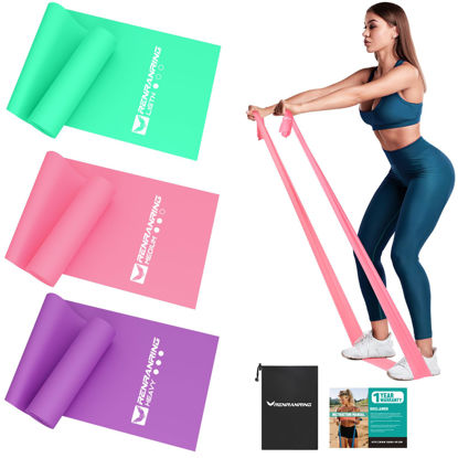 Picture of RENRANRING Resistance Bands for Working Out, Exercise Bands for Physical Therapy, Stretch, Recovery, Pilates, Rehab, Strength Training and Yoga Starter Set