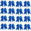 Picture of 16PCS 8" Large Cheer Hair Bows Ponytail Holder Elastic Band Handmade for Cheerleading Teen Girls College Sports (Blue, 16 Count (Pack of 1))