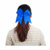 Picture of 16PCS 8" Large Cheer Hair Bows Ponytail Holder Elastic Band Handmade for Cheerleading Teen Girls College Sports (Blue, 16 Count (Pack of 1))