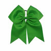 Picture of 16PCS 8" Large Cheer Hair Bows Ponytail Holder Elastic Band Handmade for Cheerleading Teen Girls College Sports (Green, 16 Count (Pack of 1))