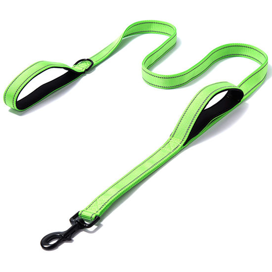 Picture of Heavy Duty Dog Leash - 2 Handles by Padded Traffic Handle for Extra Control, 6foot Long - Perfect for Medium to Large Dogs (6 ft, Bright Green)