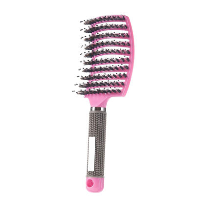 Picture of Hairstreaq Detangling Brush, Wet Dry Detangler Hair Brushes, Vented Detangling Brush, Fast Drying Styling Massage Hairbrush for Women & Kids’ Long, Thick, Thin, Curly & Tangled Hair (Pink)