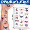 Picture of 376 PCS 4th of July Temporary Tattoo Sticker Bulk, Fourth of July Party Supplies, Waterproof Body Stickers, Patriotic Parade Accessories, Independence Day Long Lasting Face and Body Temporary Tattoos