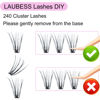 Picture of Eyelash Clusters LAUBESS Cluster Eyelash Extensions 20D Lash Clusters DIY Lash Extension Individual Lashes Natural Cluster Lashes Eyelash Extension at Home (20D-0.07D-16mm)