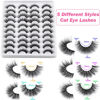 Picture of JIMIRE 20 Pairs False Eyelashes 5 Styles Cat Eye Lashes Pack Fluffy Natural Volume Faux Mink Lashes Packs