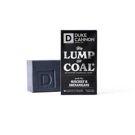 Picture of Duke Cannon Supply Co. Big Lump of Coal Soap Bar for Men Holiday Edition (Bergamot & Black Pepper Scent) Superior Grade, Extra Large, Paraben-free, All Skin Types, 10 oz (Pack of 1)