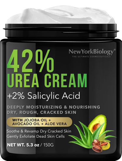 Picture of New York Biology 42% Urea Cream with 2% Salicylic Acid - Moisturizing Urea Foot Cream for Dry Cracked Heels, Calloused Feet, Athletes Foot, Dry Cracked Feet and Dead Skin - 5.3 oz