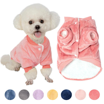 Picture of Dog Sweater, Dog Clothes, Dog Coat, Dog Jacket for Small or Medium Dogs Boy or Girl, Ultra Soft and Warm Cat Pet Sweaters (Pink Rose, Small)