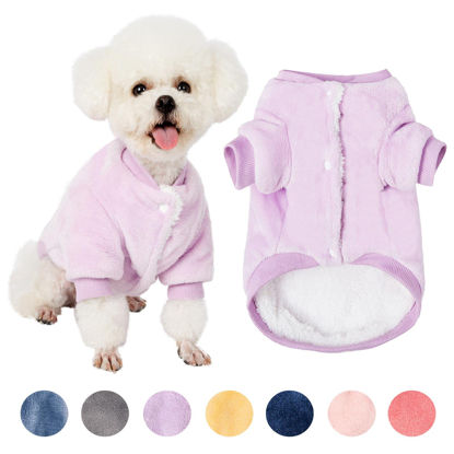 Picture of Dog Sweater, Dog Clothes, Dog Coat, Dog Jacket for Small or Medium Dogs Boy or Girl, Ultra Soft and Warm Cat Pet Sweaters (Lavender, X-Small)