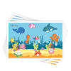 Picture of Disposable Stick-on Placemats 40 Pack for Baby & Kids, Toddler Placemats in Reusable Pouch 12" x 18" (Blue Ocean Life)