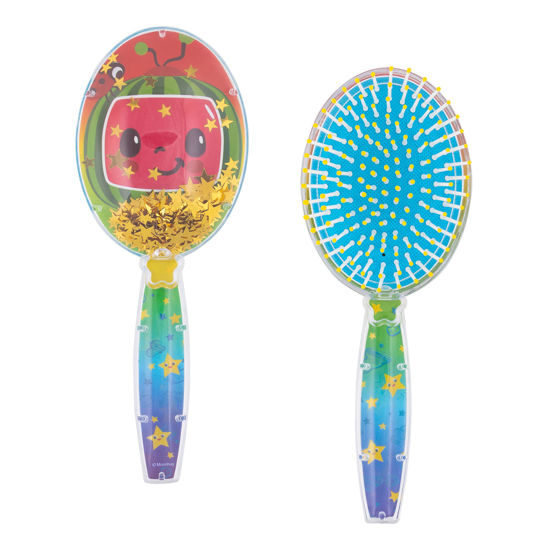 Picture of CoComelon Hair Brush with Magical Sparkling Stars Confetti Hair Brush, Green - Kids Hair Brush Ages 3+