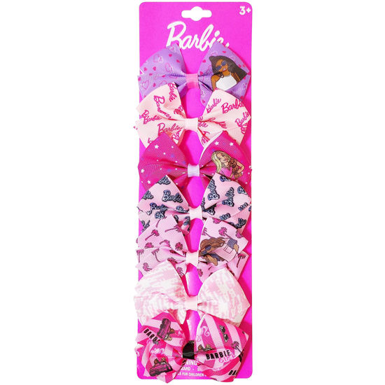 Picture of Luv Her Barbie Kids Bows - Hair Accessories Gift Set - Princess Hair Bows - 7 Pcs 4 Inch Bundle - Hair Bows for Girls - Barbie Hair clip - Alligator Clip - Ages 3 +