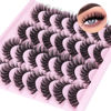 Picture of Natural False Eyelashes Cat Eye Lashes Fluffy Mink Lashes Pack Wispy Fake Eyelashes 14 Pairs Strip False Lashes Multipack by TNFVLONEINS