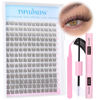 Picture of Natural Lash Extension Kit 168Pcs Lash Clusters Kit Wispy Eyelash Extensions 9-12MM Individual Lashes Extensions with Bond and Seal Lash Glue and Eyelash Extension Tweezers DIY at Home by TNFVLONEINS