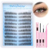 Picture of TNFVLONEINS Wispy Lash Extension Kit Left&Right Eyelash Extension Kit Natural Lash Clusters Kit 180Pcs Cluster Eyelash Extensions Kit C Curl Individual Lashes with Bond and Seal and Tweezers