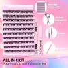 Picture of DIY Lash Extension Kit Individual Eyelash Extension Kit 200Pcs Cluster Lashes Kit Eyelash Extension Clusters with Bond,Seal and Lash Extension Remover Lash Tweezers at Home by TNFVLONEINS (Kit,40D)