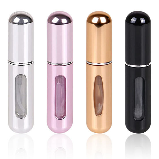 Picture of Travel Mini Perfume Refillable Atomizer Container, Portable Perfume Spray Bottle, Travel Size Bottle, Scent Pump Case, Perfume Fragrance Empty Spray Bottle for Traveling and Outgoing 5ml (4Pcs -C)