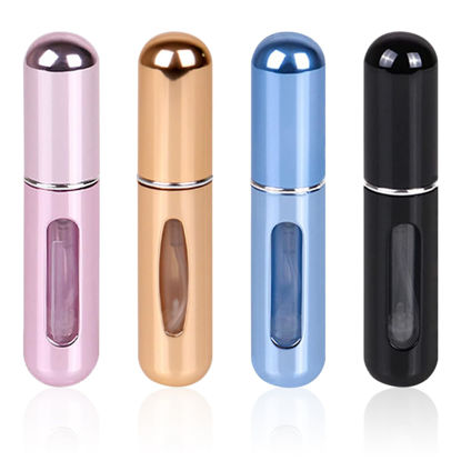 Picture of Travel Mini Perfume Refillable Atomizer Container, Portable Perfume Spray Bottle, Travel Size Bottle, Scent Pump Case, Perfume Fragrance Empty Spray Bottle for Traveling and Outgoing 5ml (4Pcs)