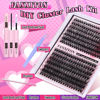 Picture of FANXITON DIY Lash Extension Kit Volume Lash Clusters 40D+50D D Curl Individual Lashes Lash Clusters Kit Thick Eyelash Extension Kit 280 pcs Thin Band Cluster Lashes Lash Bond and Seal Lash Tweezers