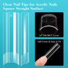 Picture of Lionvison Square Nail Tips NO C Curve, 504PCS XL Long Straight Flat Pre Shaped False Nails, Half Cover Clear Nail Tips for Acrylic Nails, French Nail Extensions for Nail Salon Home DIY, 12 Sizes