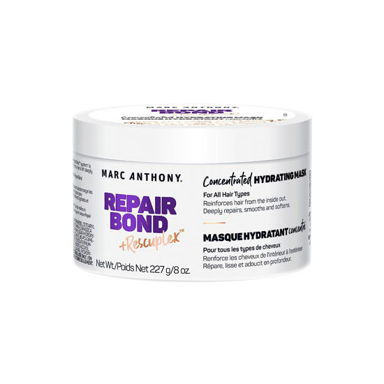 Picture of Marc Anthony Repairing Hair Mask, Repair Bond +Rescuplex - Repairs, Strengthens & Maintains Bonds within Hair - Eliminates Frizz, Flyaways & Reduce Breakage - Dry & Damaged Hair Professional Treatment