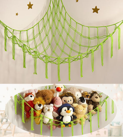 Picture of mirolam Large Stuffed Animal Hammock Corner Net Toys Hanging Storage Organizers Easter Decorations Kids Room Decor Gifts for Girls Funny Cool Stuff Things