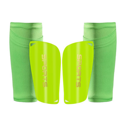 Picture of AIMISICAR Kids Youth Soccer Shin Guards, Shin Pads and Shin Guard Sleeves for 3-15 Years Old Boys and Girls for Football Games, EVA Cushion Protection Reduce Shocks and Injuries