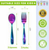 Picture of 6 Piece Stainless Steel Kids Silverware Set - Child and Toddler Safe Flatware - Kids Utensil Set - Metal Kids Cutlery Set (Includes 3 Small Kids Spoons & Kids 3 Forks, UV Rainbow)