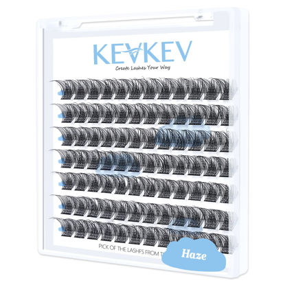 Picture of Lash Clusters 84 Pcs Cluster Lashes Eyelash Clusters DIY Cluster Eyelash Extensions Individual Lashes Thin Band & Soft(Haze,D-10mm)