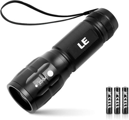 Picture of Lighting EVER LED Flashlights High Lumens, Small Flashlight, Zoomable, Waterproof, Adjustable Brightness Flash Light for Outdoor, Emergency, AAA Batteries Included, Tactical & Camping Accessories