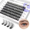 Picture of BEYELIAN Cluster Lashes D+ Curl 84 Pcs Individual Lash Clusters False Eyelashes Extension Natural Look Reusable Glue Bonded Black Super Thin Band Mix DIY Eyelash Extension (Style3 0.07 Mix Black Band)