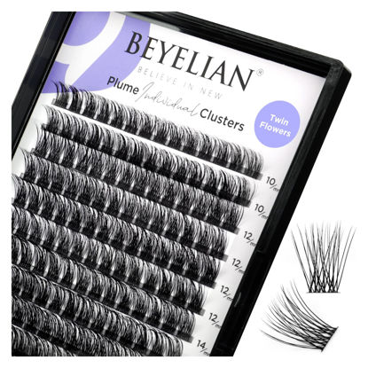 Picture of BEYELIAN Lash Clusters, 168 Pcs Individual Cluster Lashes, 10-16mm C Curl DIY Eyelash Extension Super Thin Band Resuable Soft Glue Bonded Lash Extensions (Style3 0.07 Mix Black Band)