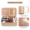 Picture of OCHEAL Makeup Bag, Travel Makeup Bag Waterproof Cosmetics Organizer Make Up Bag Case,Toiletry Bag for Women,Large Capacity for Girls Daily Use Dorm Room Storage with Dividers -Beige Apricot