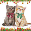 Picture of ADOGGYGO Christmas Cat Collars Breakaway with Stylish Bow, 2 Pack Red Green Plaid Christmas Kitten Collar with Bell, Removable Bowtie Cat Christmas Collar for Cats Kittens (6.5"- 8.5", Bow-2)