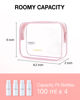 Picture of BAGSMART Clear Toiletry Bag, 2 Pack TSA Approved Carry on Travel Accessories Bag Airport Airline Quart Size Bags Water Repellent Makeup Cosmetic Bag for Women (Pink-2pcs)