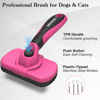 Picture of Swihauk Self Cleaning Slicker Brush for Dogs & Cats, Skin Friendly Grooming Cat Brush, Dog Brush for Shedding, Deshedding Brush, Hair Brush Puppy Brush for Haired Dogs, Pet Supplies Accessories, Pink