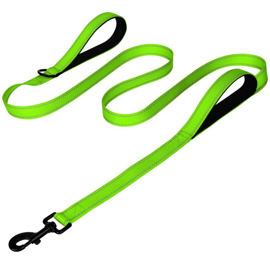 Picture of Joytale Dog Leash Heavy Duty for Large Dogs That Pull, Double Handle Dog Leash for Traffic Control, Double-Sided Reflective Leash for Night Safety, Dog Leash for Large Medium Dogs, 5FT, Green