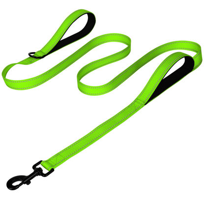 Picture of Joytale Dog Leash Heavy Duty for Large Dogs That Pull, Double Handle Dog Leash for Traffic Control, Double-Sided Reflective Leash for Night Safety, Dog Leash for Large Medium Dogs, 6FT, Green