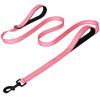 Picture of Joytale Dog Leash Heavy Duty for Large Dogs That Pull, Double Handle Dog Leash for Traffic Control, Double-Sided Reflective Leash for Night Safety, Dog Leash for Large Medium Dogs, 4FT, Pink