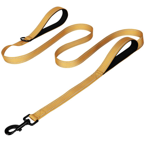 Picture of Joytale Dog Leash Heavy Duty for Large Dogs That Pull, Double Handle Dog Leash for Traffic Control, Double-Sided Reflective Leash for Night Safety, Dog Leash for Large Medium Dogs, 6FT, Khaki