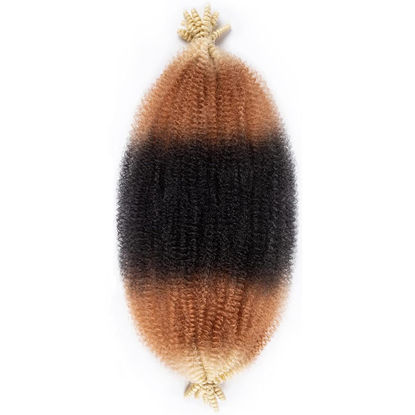 Picture of Afro Twist Hair 30 Inch 2 Packs, Springy Afro Twist Hair Pre Fluffed Spring Twist Hair Pre Stretched Wrapping Hair for Soft Locs Hair Extensions (30 Inch (Pack of 2), 1B/27/613#)