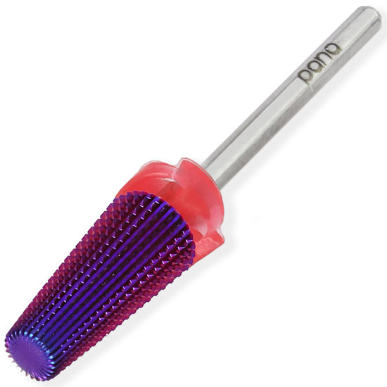 Picture of PANA 3/32" Shank 5-in-1 Nail Carbide Bit - (Triple Coarse - Fine Grit, Purple) - Two Way Rotate use for Both Left and Right Handed Fast Remove Acrylic or Hard Gel