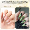 Picture of UNA GELLA Gel x Nail Tips Almond, 504pcs Medium Almond Nail Tips Half Cover Upgrade Soft Gel Matte Design for DIY Medium Almond Press On Nails Acrylic False Fake Nails Tips 12 Sizes Gelly Tip