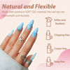 Picture of UNA GELLA Nail Tips For Medium Almond Extensions, 504pcs Pre Etched Soft Gel X Fake Nails Tips Almond Shape Full Cover -12 Sizes Acrylic Press On Nails Tips No c Curve